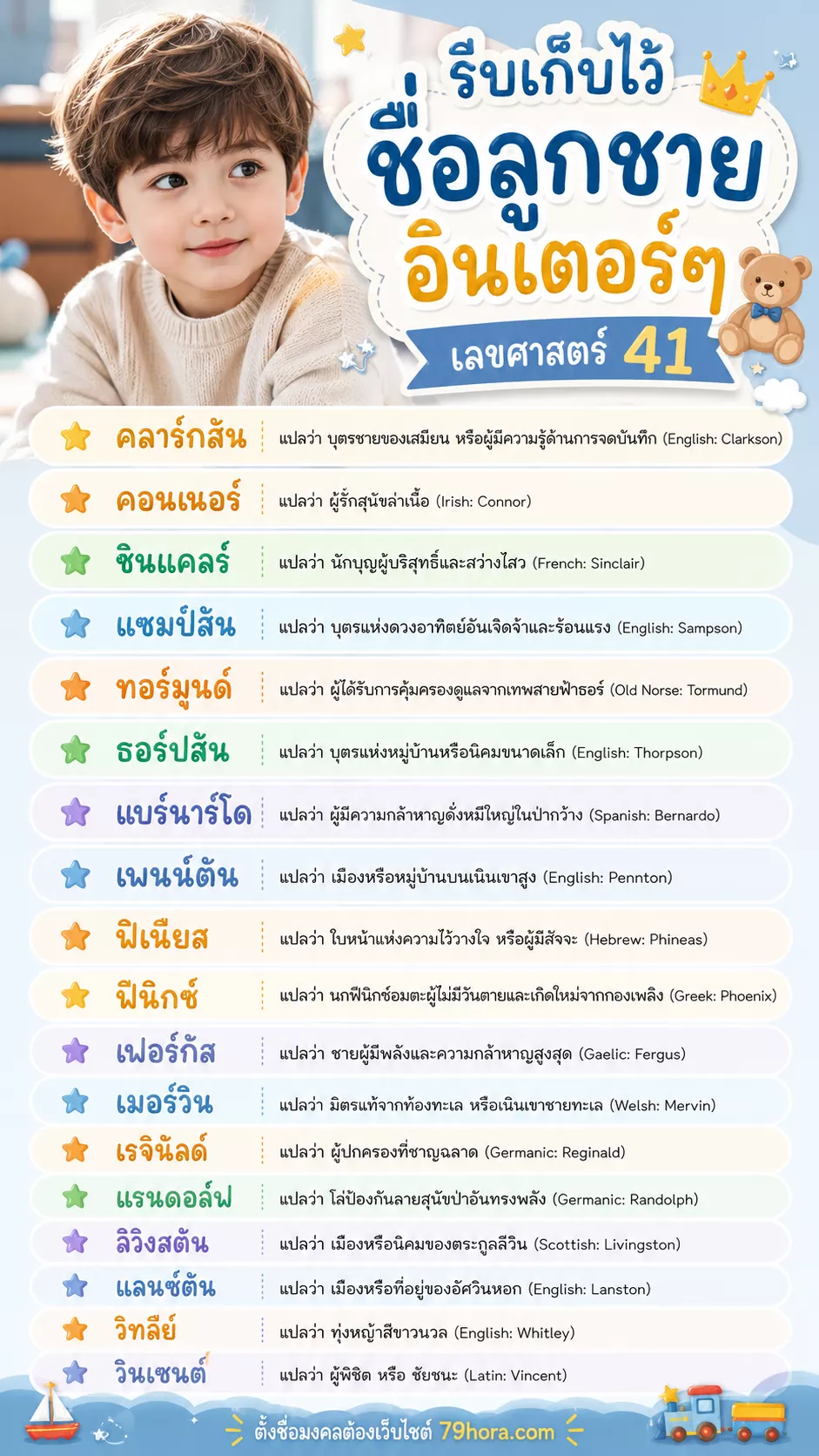 รีบเก็บไว้ ชื่อลูกชาย อินเตอร์ๆ เลขศาสตร์ 41
